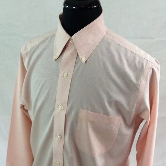 BROOKS BROTHERS White with Peach Checks size 15/34 - Picture 4 of 6